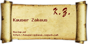 Kauser Zakeus névjegykártya